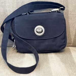 Baggallini Black Crossbody Bag with Silver Accents